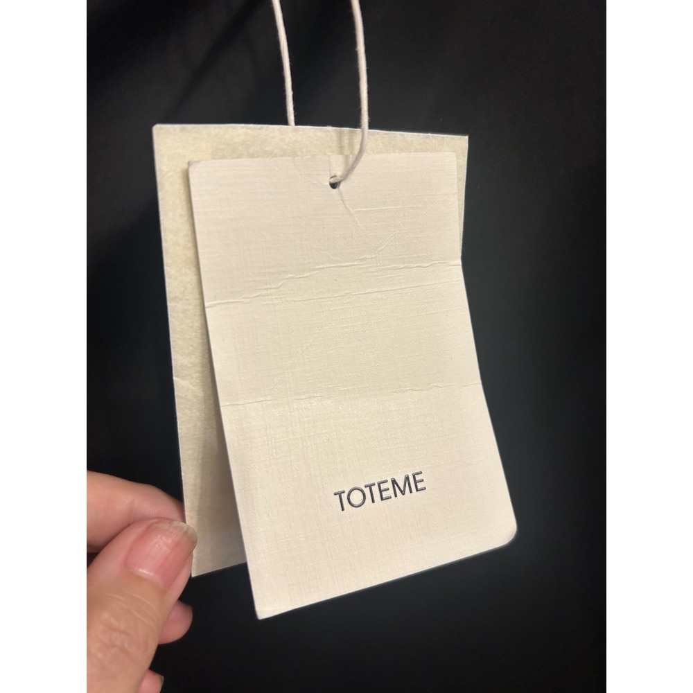 Toteme Low-Waist Satin Trousers Womens 36 Black New Straight Leg NWT - Picture 6 of 8